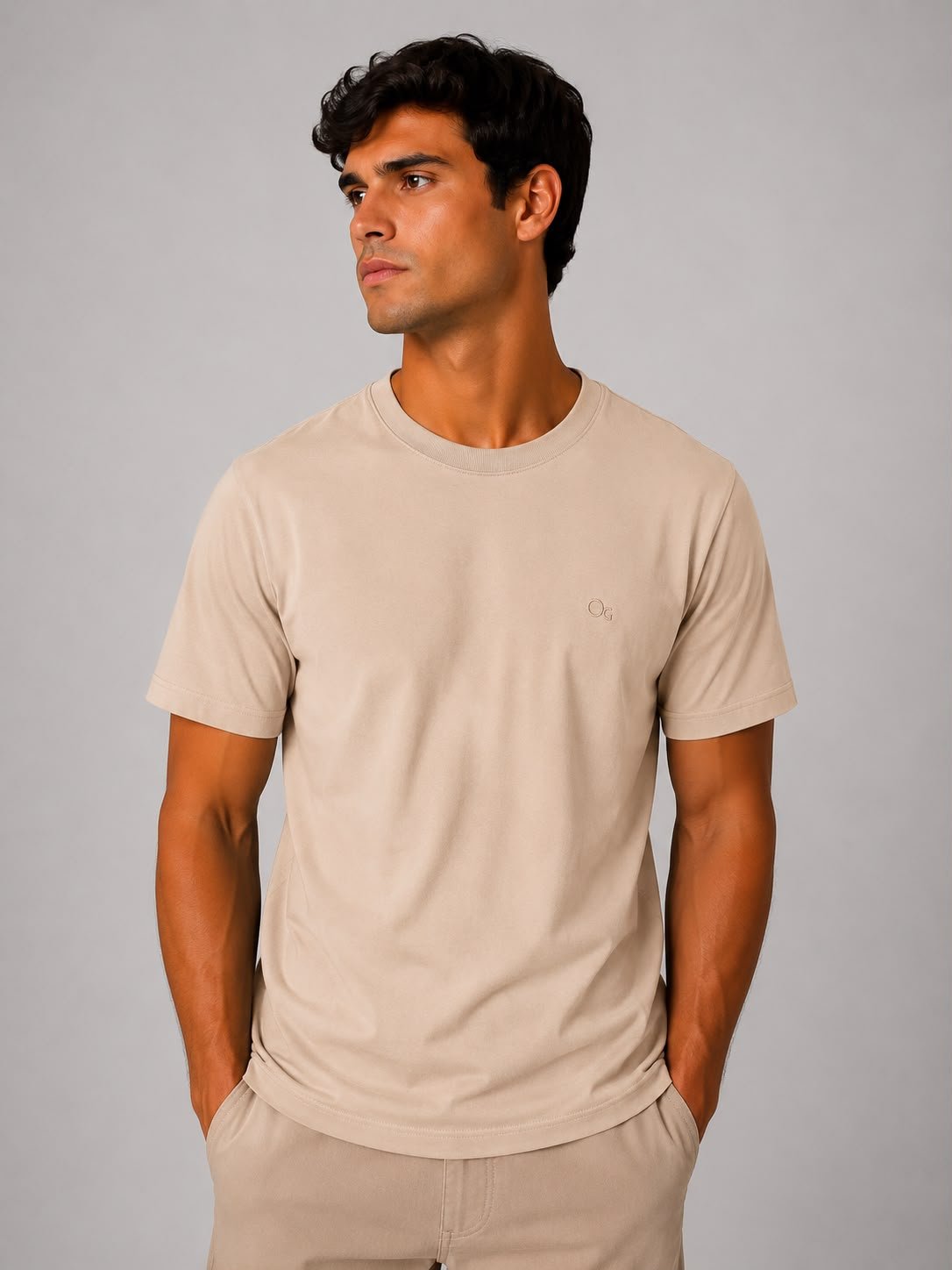 Camiseta Basica - Bege
