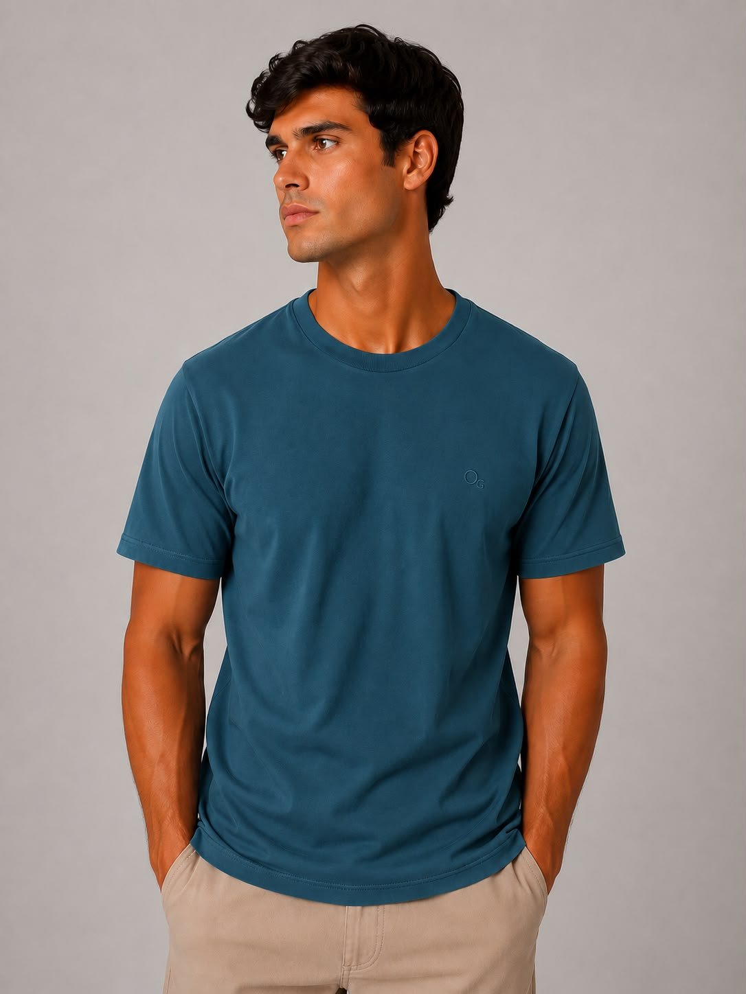Camiseta Basica - Azul Turquesa
