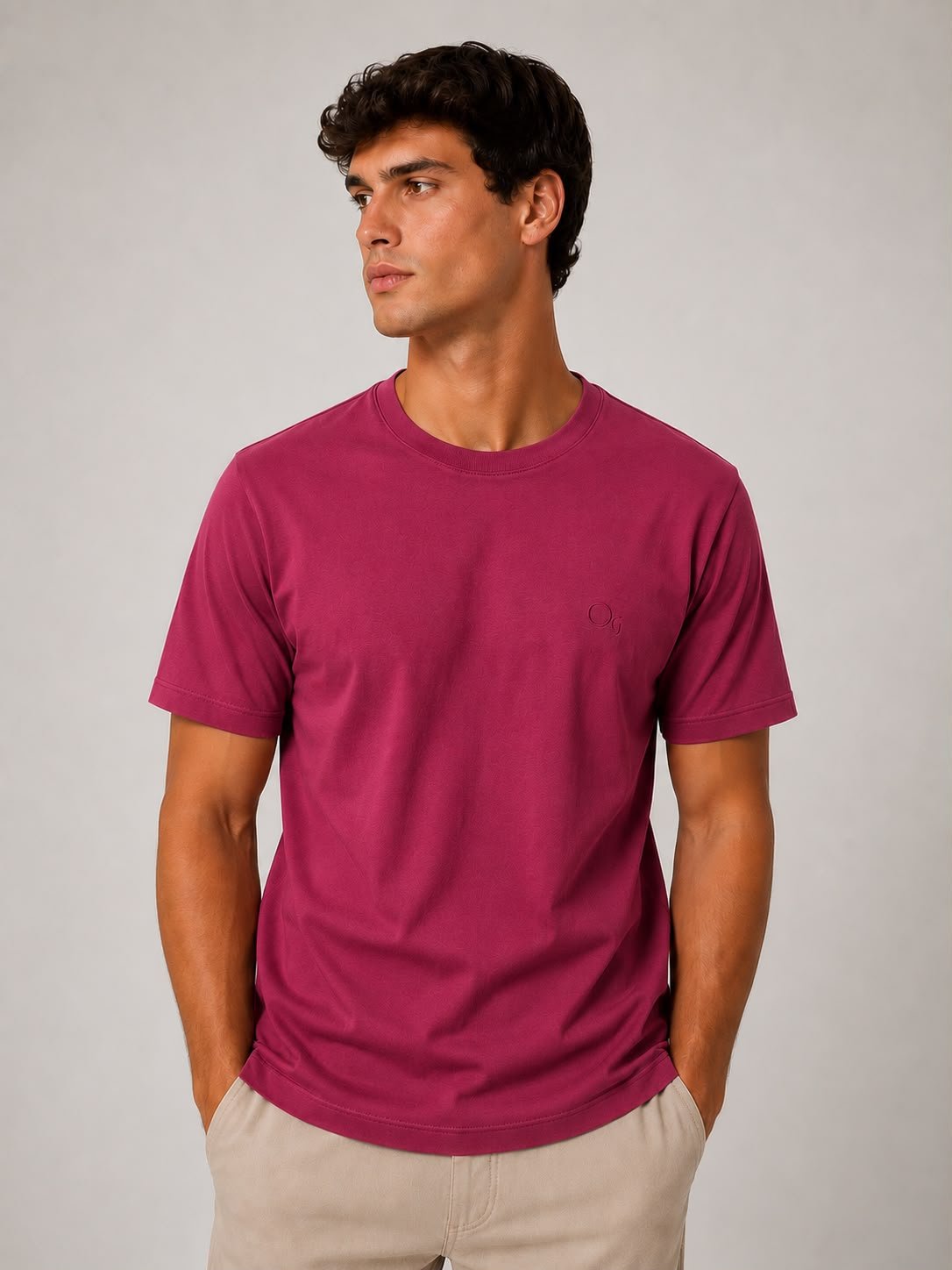 Camiseta Basica - Rosa Escuro