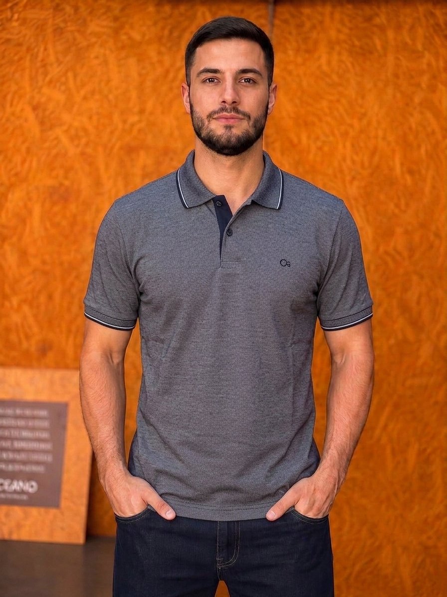 Camisa Gola Polo Ogochi - Cinza
