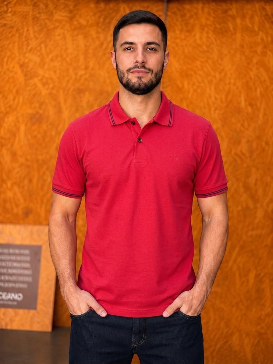 Camisa Gola Polo Ogochi - Vermelho