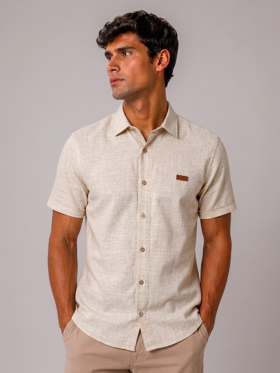 Camisa Casual Flame Ogochi - Bege
