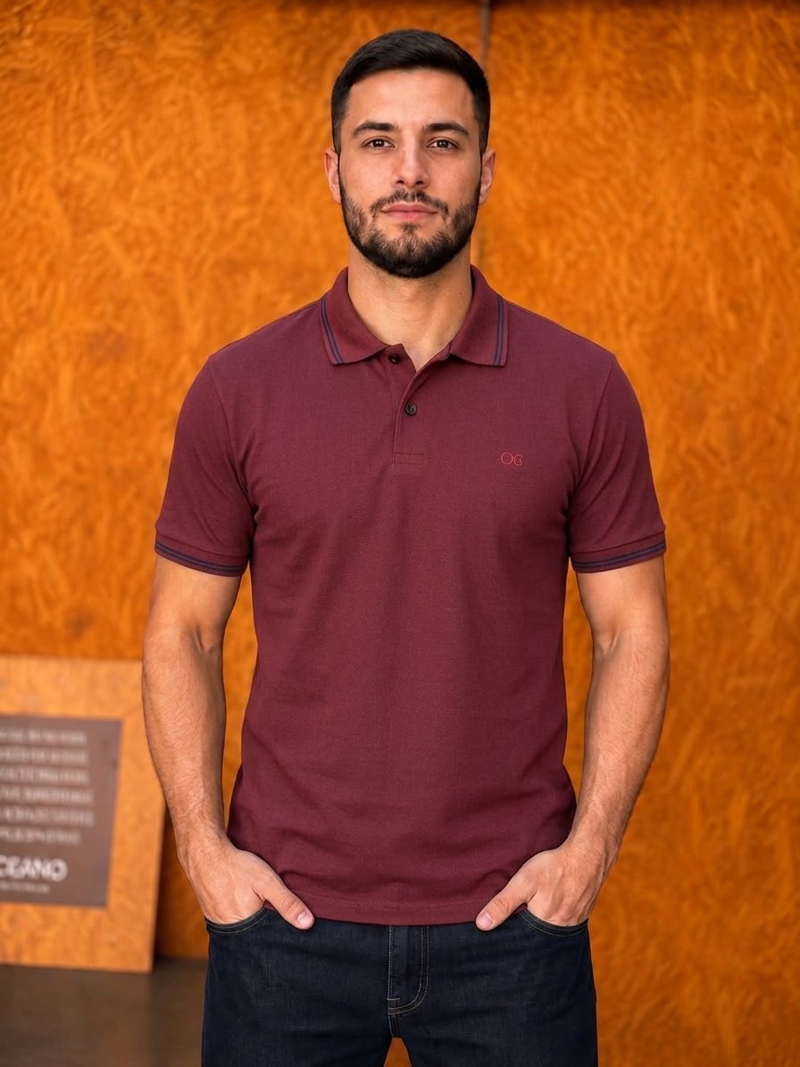 Camisa Gola Polo Ogochi - Terra Cota