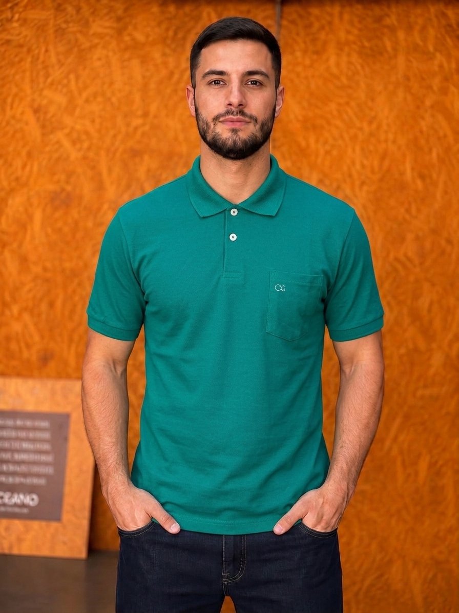 Camisa Gola Polo Ogochi - Verde Escuro