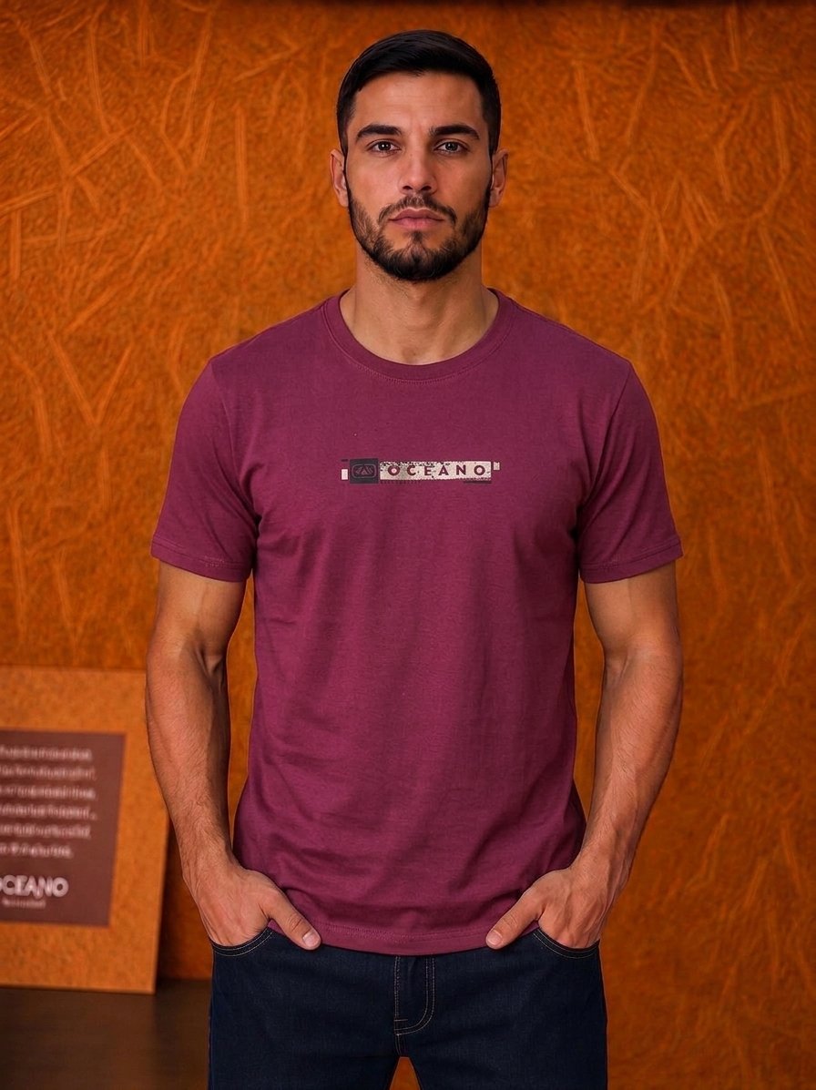Camiseta Oceano Surf - Marsala
