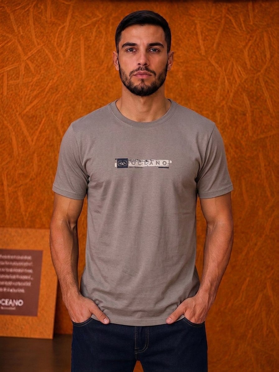 Camiseta Oceano Surf - Marrom Avelã