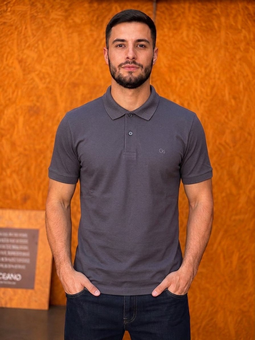 Camisa Gola Polo Ogochi - Chumbo