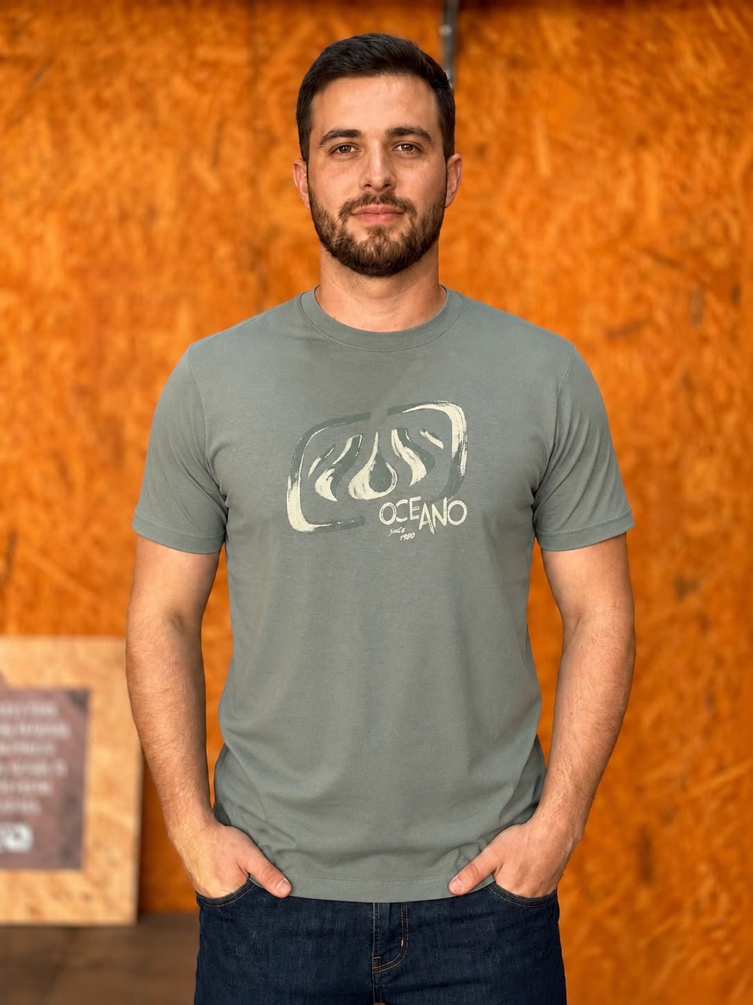 Camiseta Oceano Estampa - Verde Claro