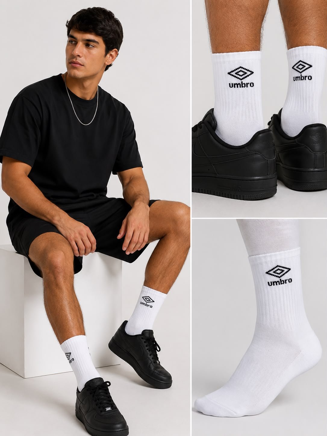 Meia Umbro Cano Médio 3 pares