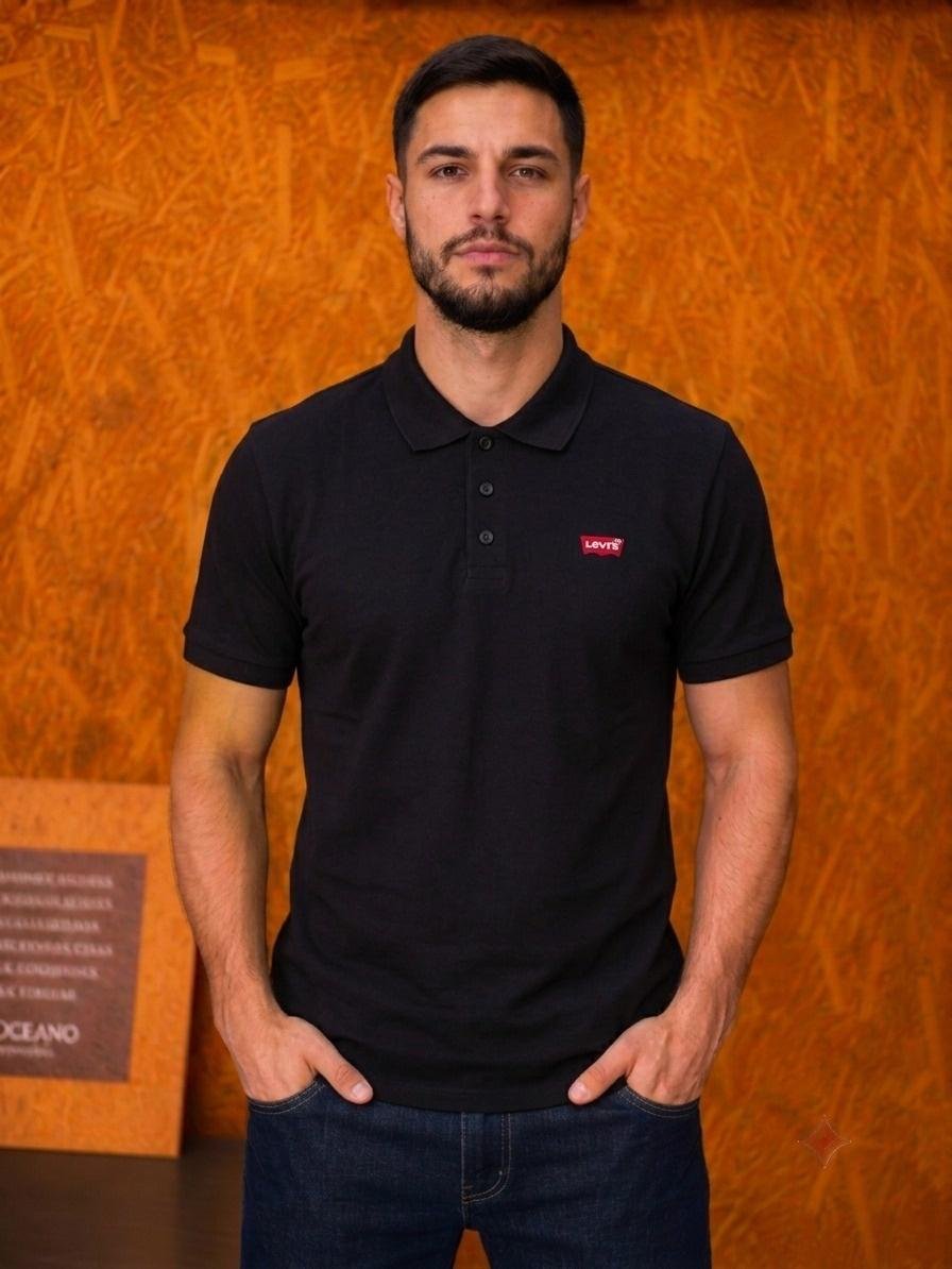 Camisa Gola Polo Levi's - Preto
