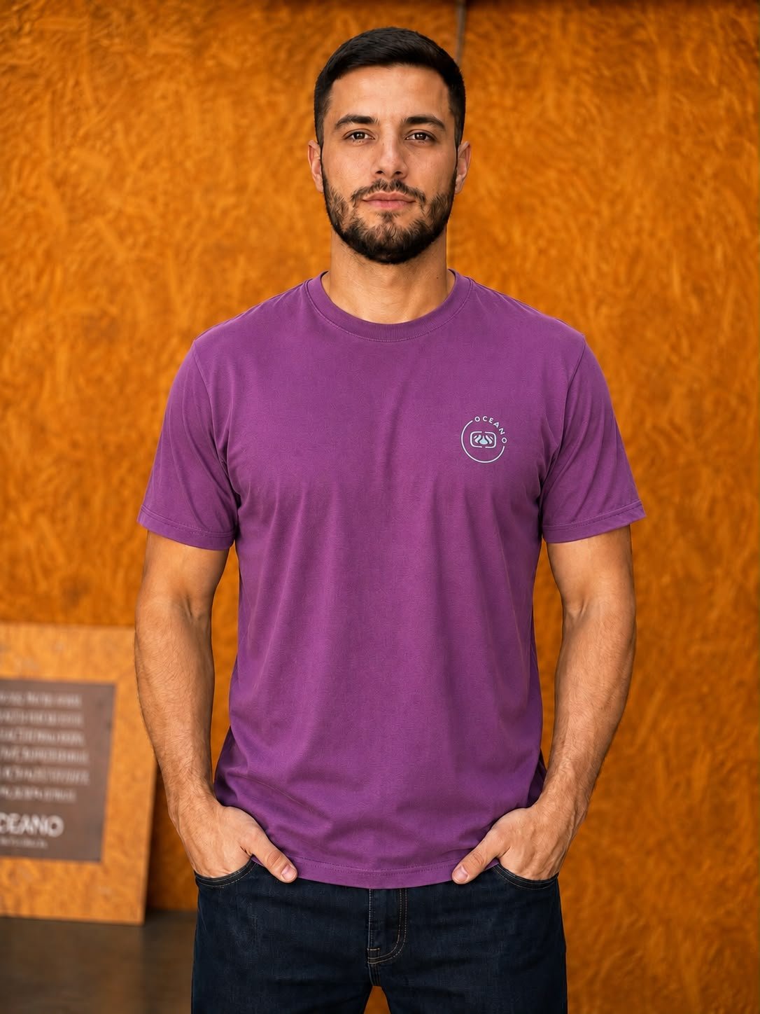 Camiseta oceano Logo 2 - Marsala