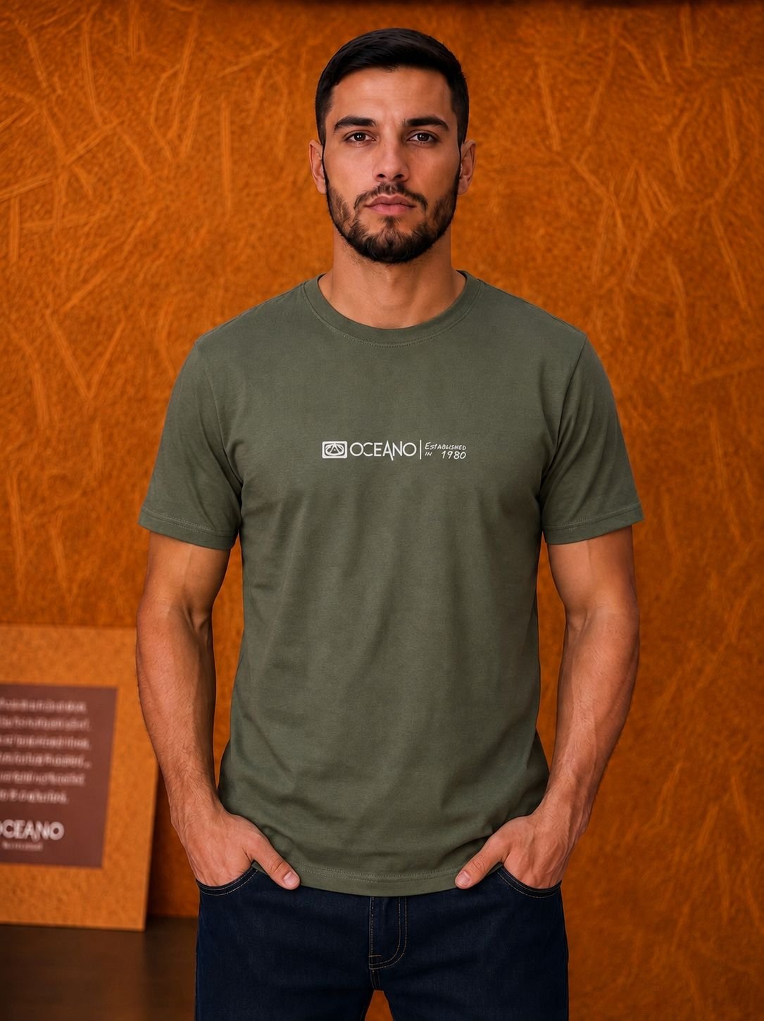 Camiseta Oceano Malha Estampada